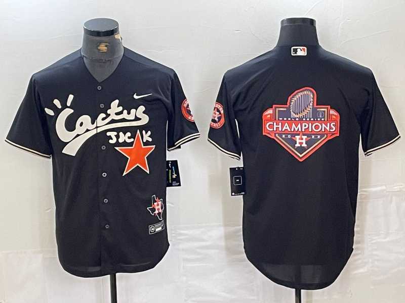 Mens Houston Astros Big Logo Black Cactus Jack Vapor Premier Stitched Baseball Jersey->houston astros->MLB Jersey